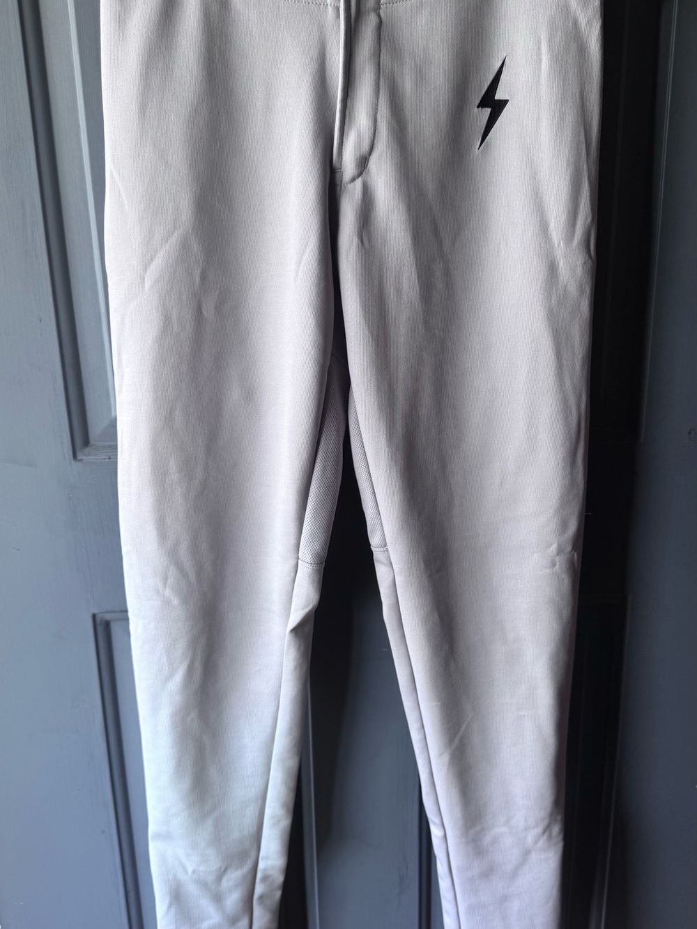Bruce Bolt Men’s Light Gray Baseball Pants with Bolt Accent M